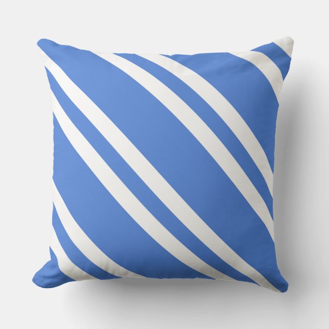 Almofada Bandas brancas e azuis francesas (Frente)