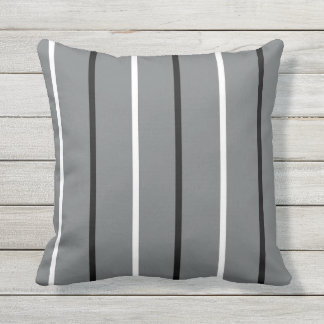Almofada Bandas brancas e Cinzas pretas