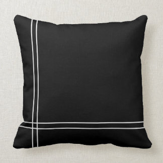 Almofada Bandas brancas preto minimalistas clássicas