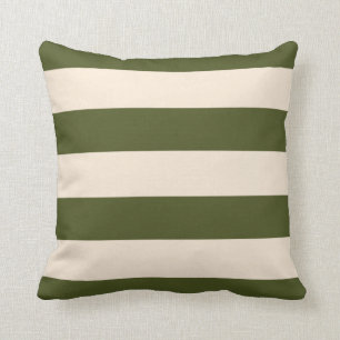 Almofada Bandas brancas verdes e antigas do exército