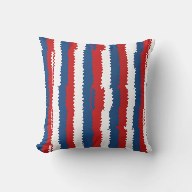 Almofada Bandas vermelhas, brancas e azuis (Frente)