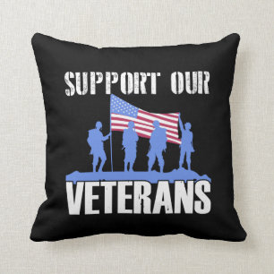 Almofada Bandeira Americana Apoiam nossos Veteranos
