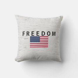 Almofada Bandeira Americana com Texto LIBERDADE De Nascimen