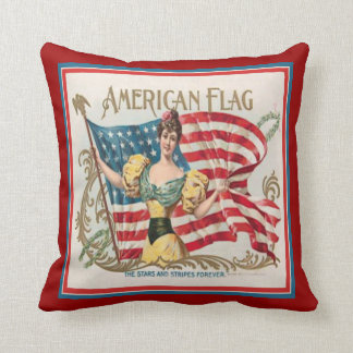 Almofada Bandeira americana da etiqueta da caixa de charuto