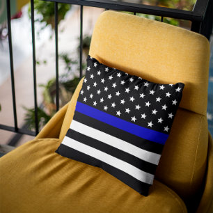 Almofada Bandeira Americana de Linha Azul Personalizada