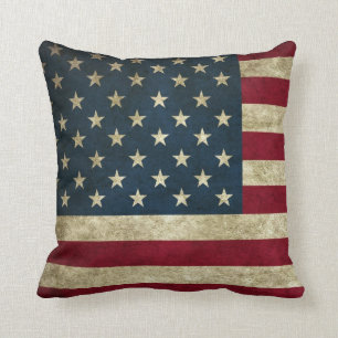 Almofada Bandeira americana dos EUA do Grunge patriótico d