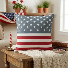 Almofada Bandeira Americana Estrelas e Listras Patrióticas