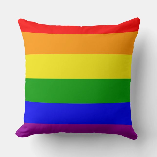 Almofada Bandeira Arco-Íris Cores Orgulho Gay (Frente)
