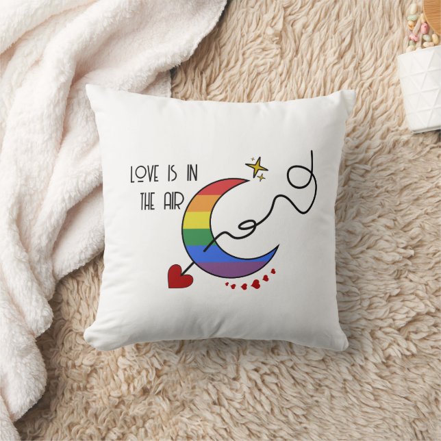 Almofada Bandeira Arco-Íris LGBTQ de Amor no Ar (Cobertor)