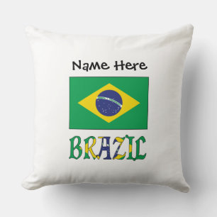 Almofada Bandeira Brasileira Brasil Nome Personalizado