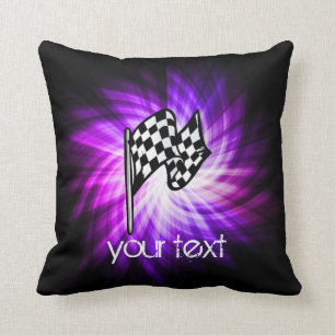 Almofada Bandeira Checkered; roxo