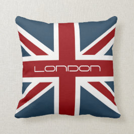 Almofada Bandeira clássica de Union Jack com texto feito