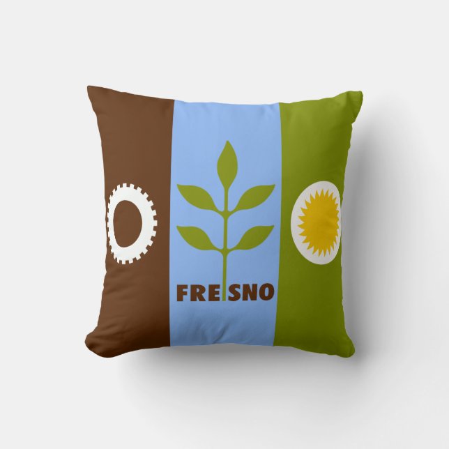 Almofada Bandeira da cidade de Fresno, Travesseiro decorati (Frente)
