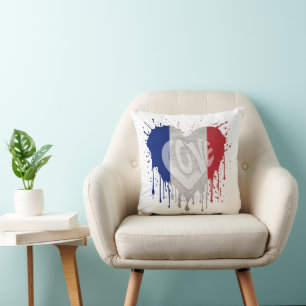 Almofada Bandeira da França Amor