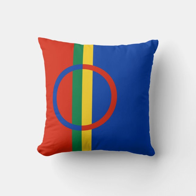 Almofada Bandeira da Lapónia (Natal) (Sami) (Laplander) (Frente)