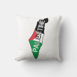 Almofada Bandeira da Palestina Livre no Mapa Palestino