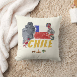 Almofada Bandeira da Páscoa Vintage no Chile e Alpaca