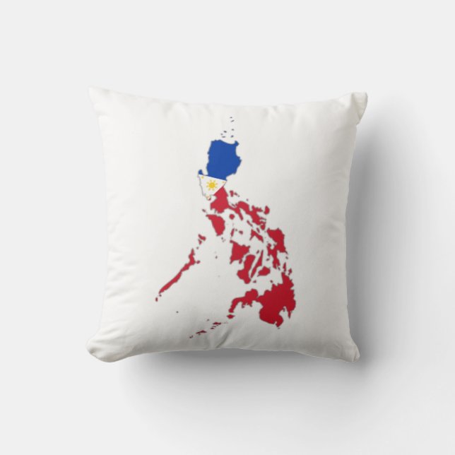 Almofada bandeira das Filipinas no mapa (Frente)