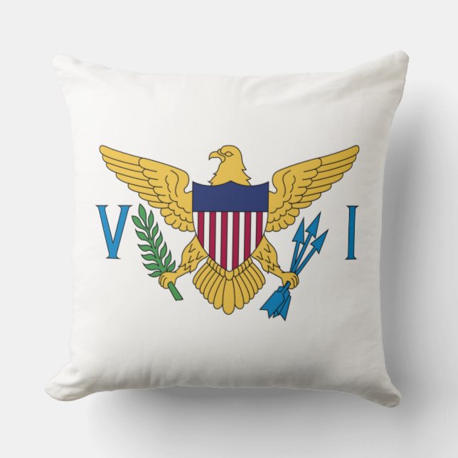 Almofada Bandeira das Ilhas Virgens dos Estados Unidos (Frente)