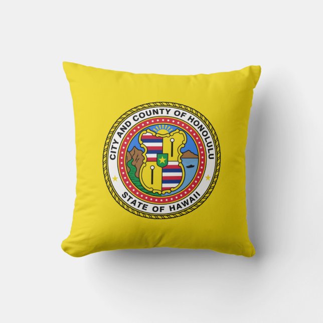Almofada Bandeira de Honolulu (Havaí) (Frente)