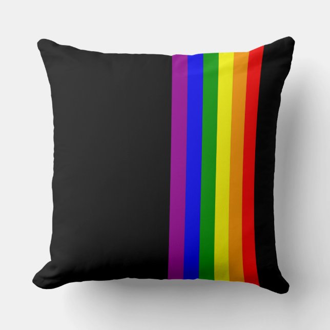 Almofada Bandeira de LGBT no preto (Frente)