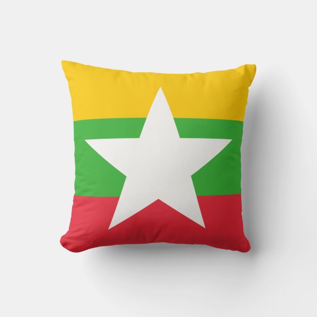 Almofada Bandeira de Mianmar (Birmânia) (Frente)