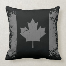 Almofada Bandeira de prata do Grunge de Canadá