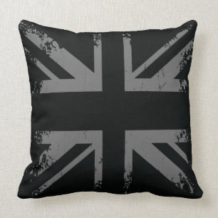Almofada Bandeira de prata do Grunge de Union Jack