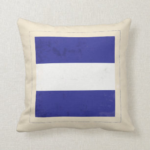 Almofada Bandeira de sinal náutica da letra "J"