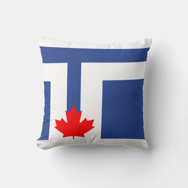 Almofada Bandeira de Toronto, Travesseiro decorativo de Ont (Frente)