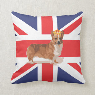 Almofada Bandeira de Union Jack com o travesseiro do Corgi
