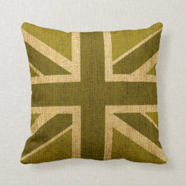 Almofada Bandeira de Union Jack no verde rústico
