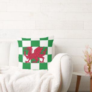 Almofada Bandeira do Dragão Vermelho Místico Celta do País