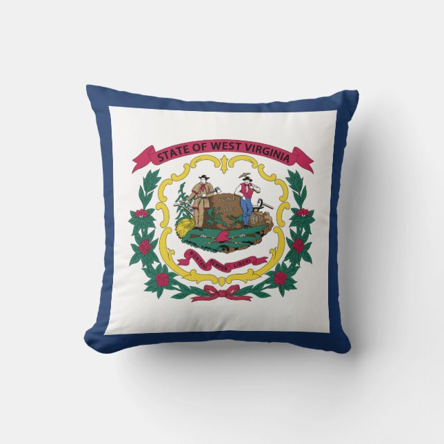 Almofada Bandeira do Estado da Virgínia Ocidental (Frente)