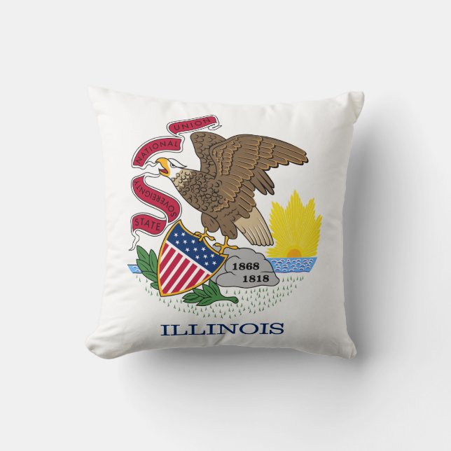 Almofada Bandeira do Estado de Illinois (Frente)