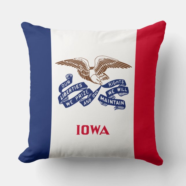 Almofada Bandeira do Estado de Iowa (Frente)