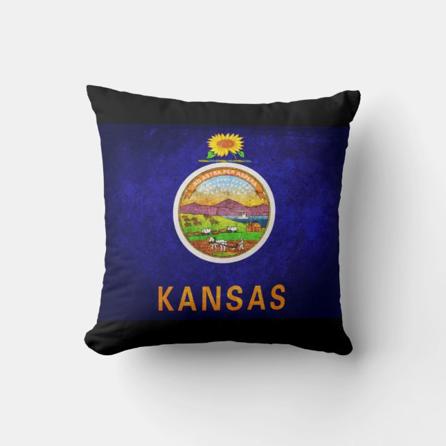 Almofada Bandeira do estado de Kansas (Frente)
