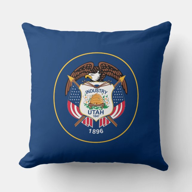 Almofada Bandeira do Estado de Utah (Frente)