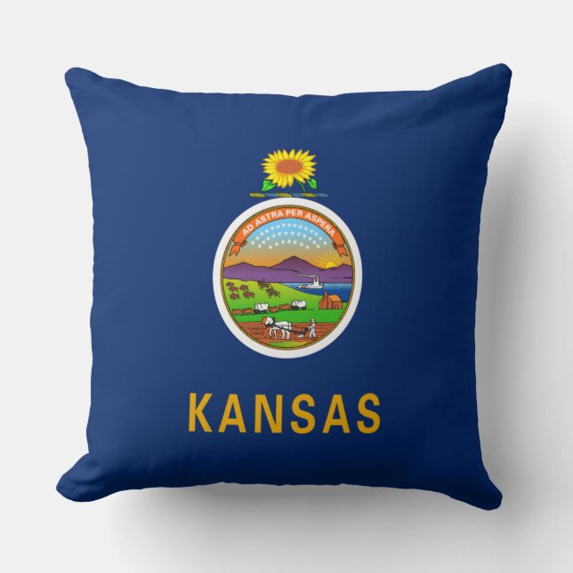 Almofada Bandeira do Estado do Kansas (Frente)