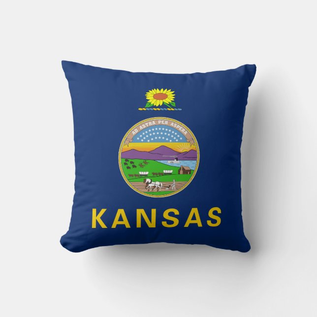 Almofada Bandeira do estado do Kansas (Frente)