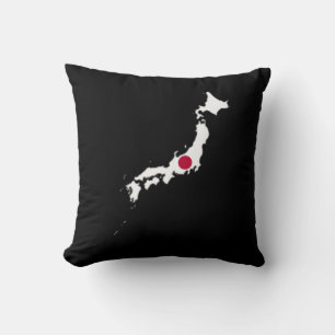 Almofada Bandeira do Japão no mapa