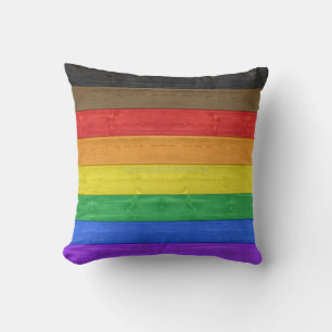 Almofada Bandeira do orgulho gay inclusivo de SlipperyJoe t
