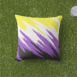 Almofada Bandeira do Orgulho ZigZag Funky Grungy Abstrato N