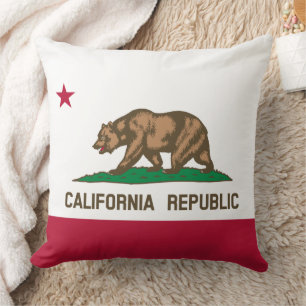 Almofada Bandeira do Urso da Califórnia: Estado do Ouro de