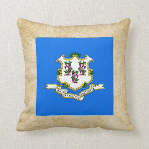 Almofada Bandeira dourada de Connecticut