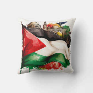 Almofada Bandeira e marcos palestinianos