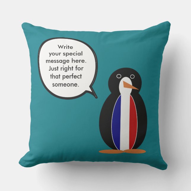 Almofada Bandeira Francesa Pinguim Ms Personalizado (Frente)