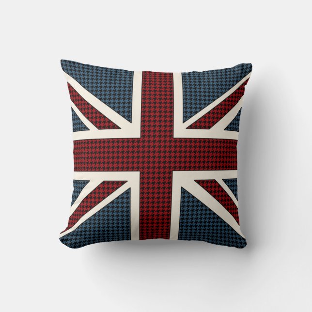 Almofada Bandeira Houndstooth de Union Jack (Frente)