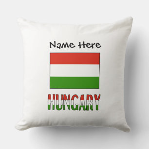 Almofada Bandeira Húngara Hungria Personalização Preta