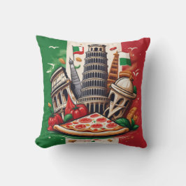 Almofada Bandeira italiana, marcos e Design de pizza